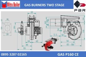 DIMENSI GAS BURNER GAS P160/2CE EVO