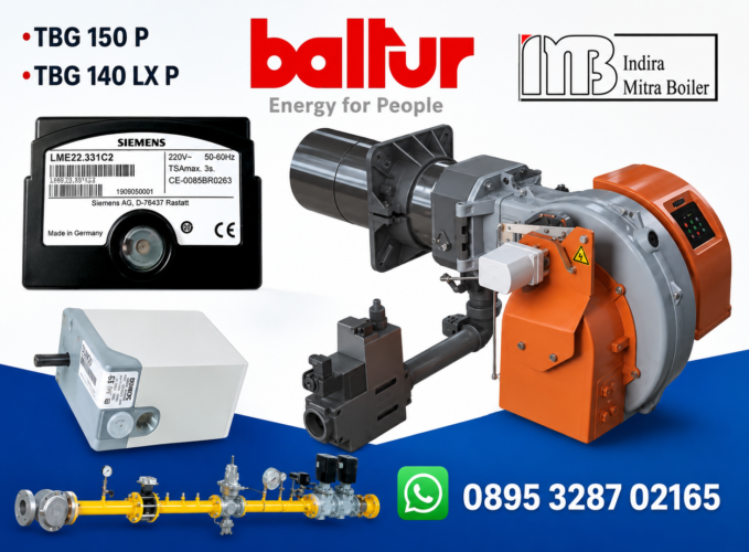 BURNER BALTUR TBG 150P GAS DUA TAHAP 170 – 1500 kW