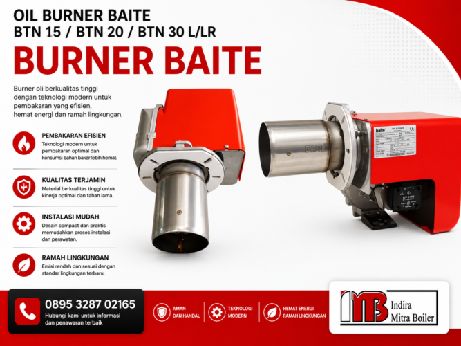 JUAL OIL BURNER BAITE BTN 15/ BTN 20/ BTN 30 L/LR - 83 - 310 kW