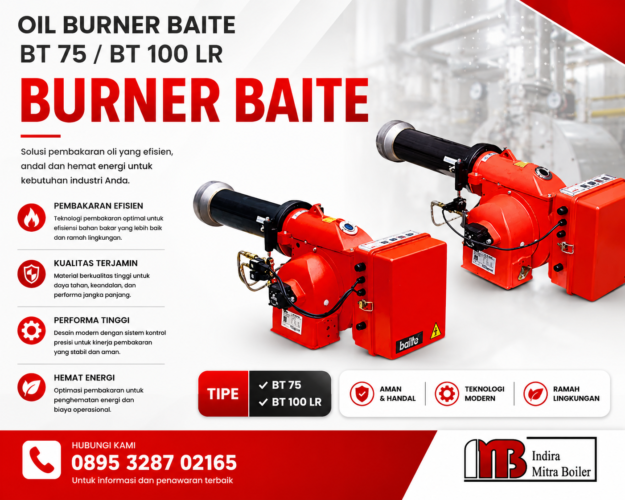 JUAL OIL BURNER BAITE BT 75/ BT 100 LR - 415 - 1186 kW