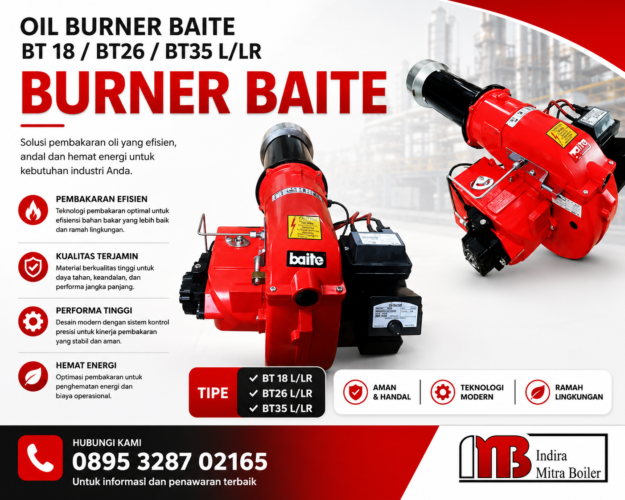 JUAL OIL BURNER BAITE BT 18/ BT26/ BT35 L/LR - 90 - 308 kW